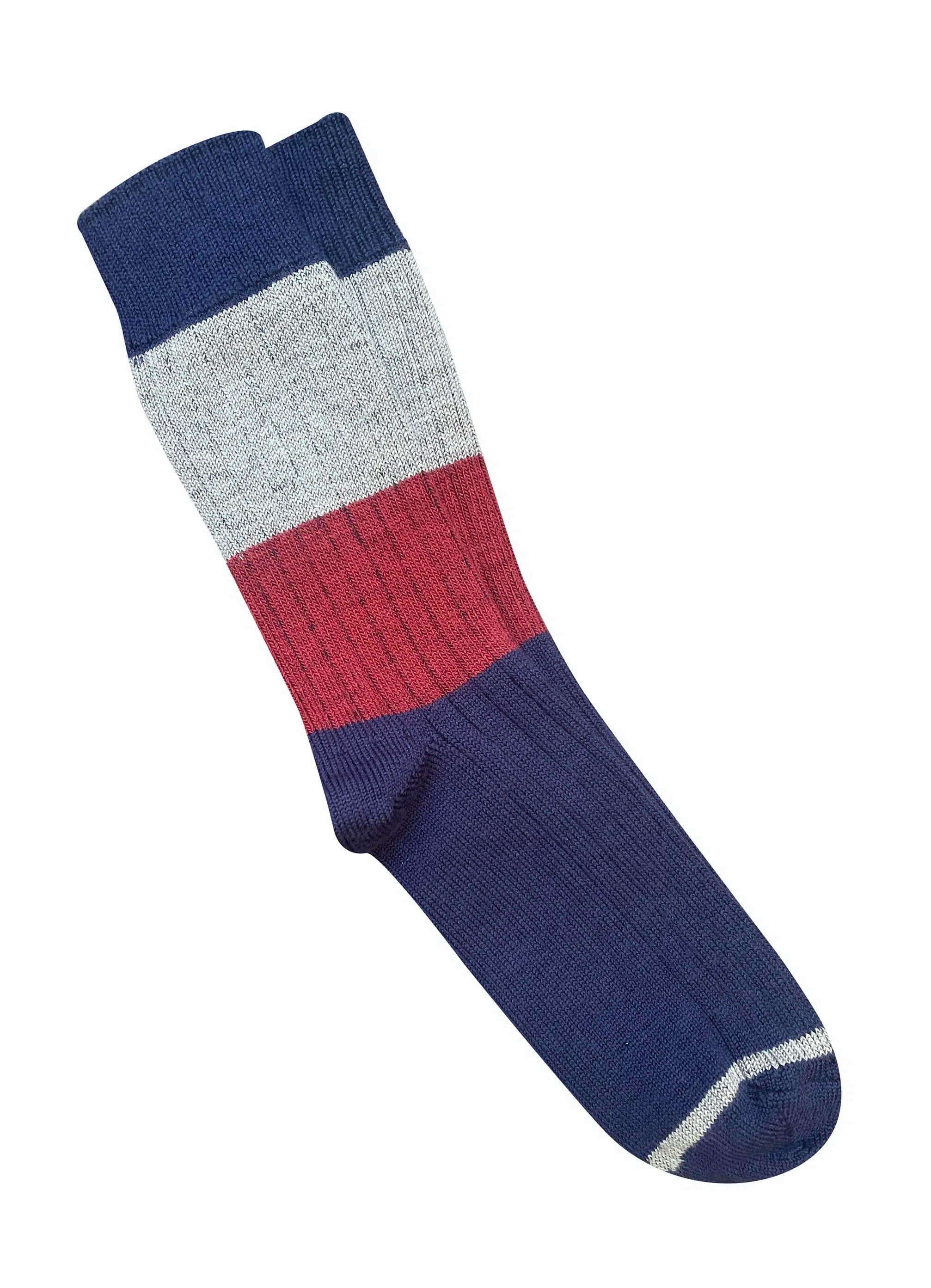 'Chunky Rib' Merino Socks - Tightology socks Tightology Navy Stripe 