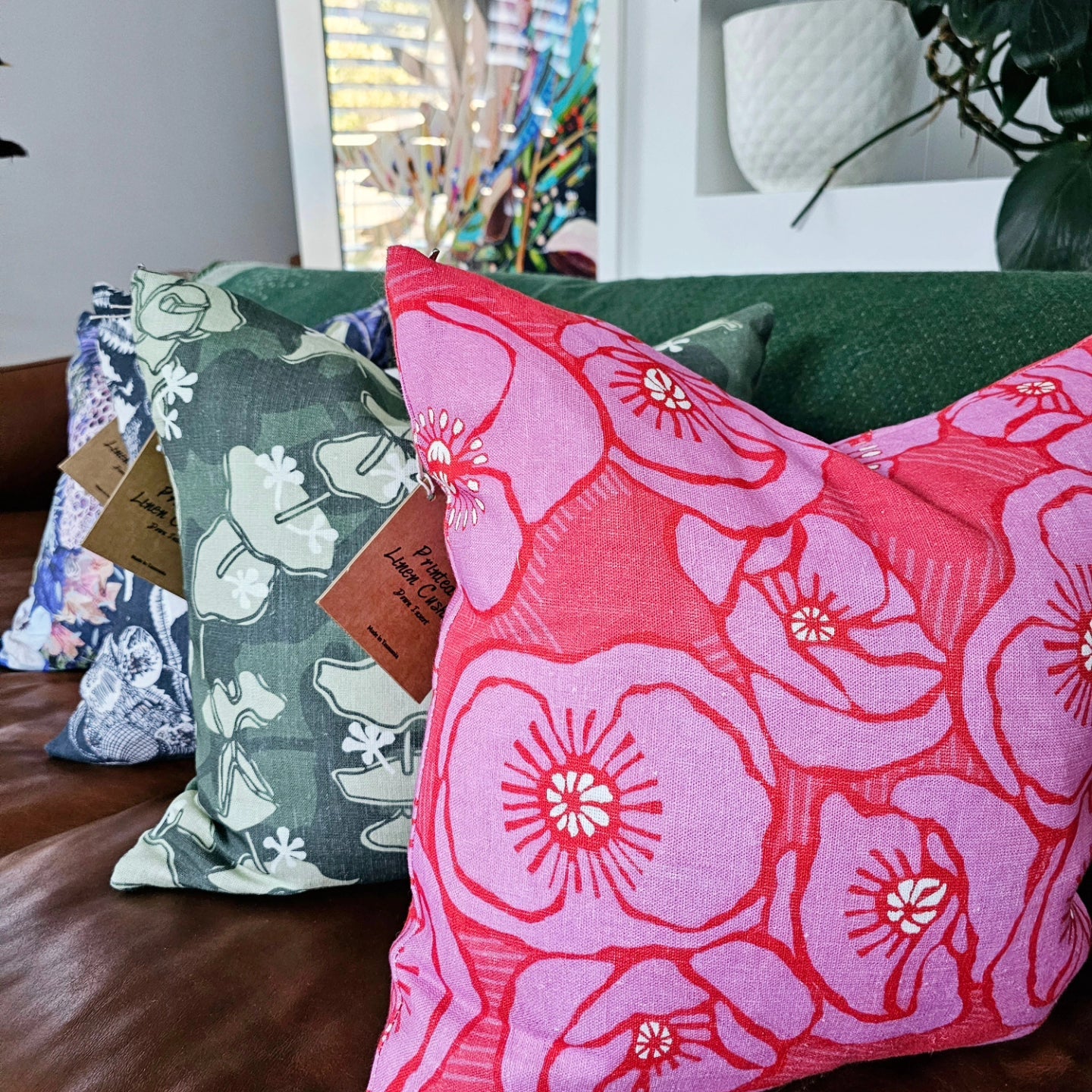 Printed linen Cushions - Flat Pack Cushions The Spotted Quoll 