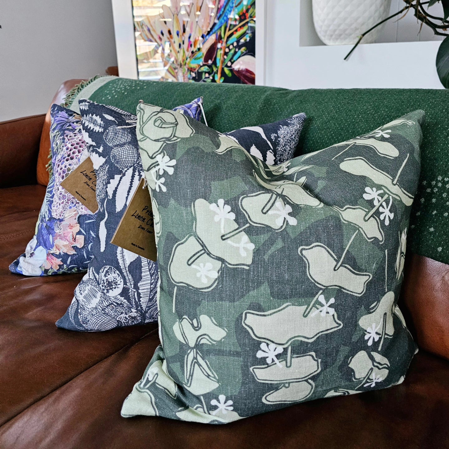 Printed linen Cushions - Flat Pack Cushions The Spotted Quoll 