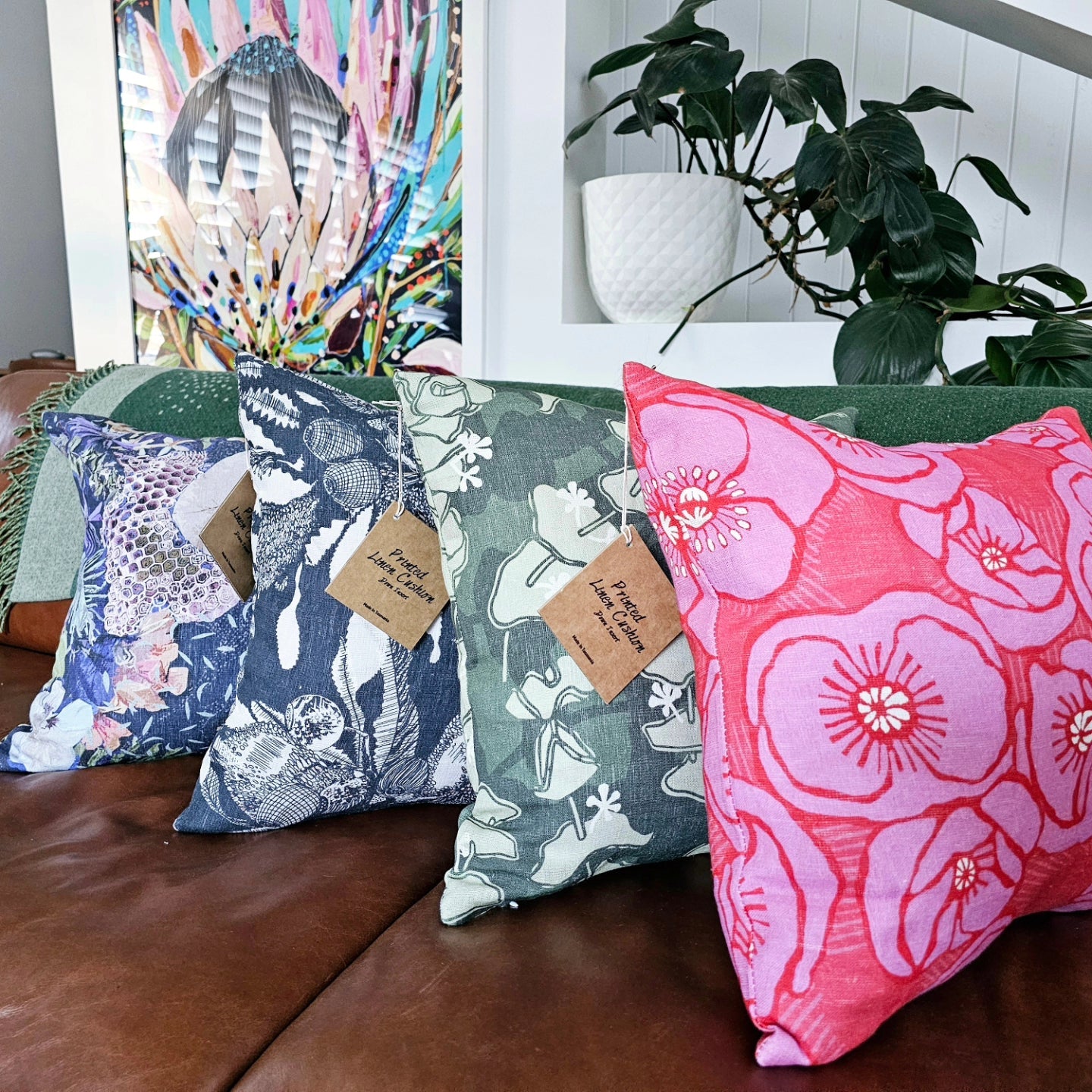 Printed linen Cushions - Flat Pack Cushions The Spotted Quoll 