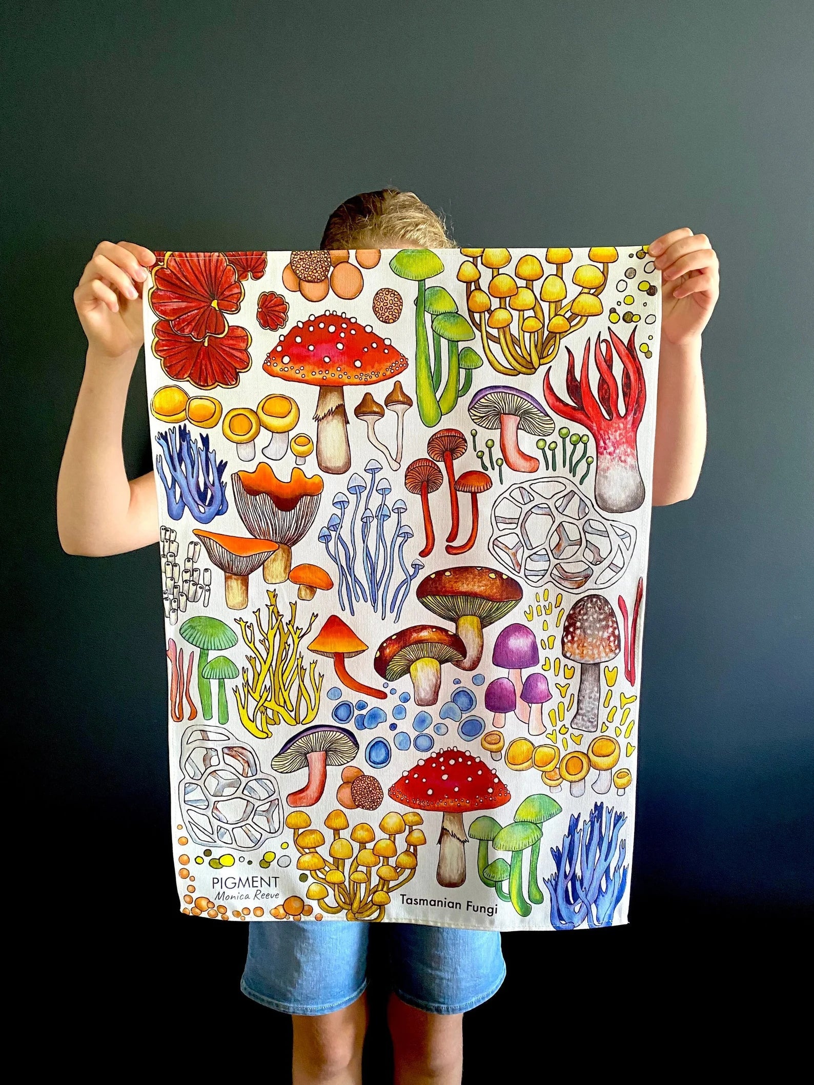 Cotton Tea Towels PIGMENT by Monica Reeve Tea Towel Monica Reeve Fungi 