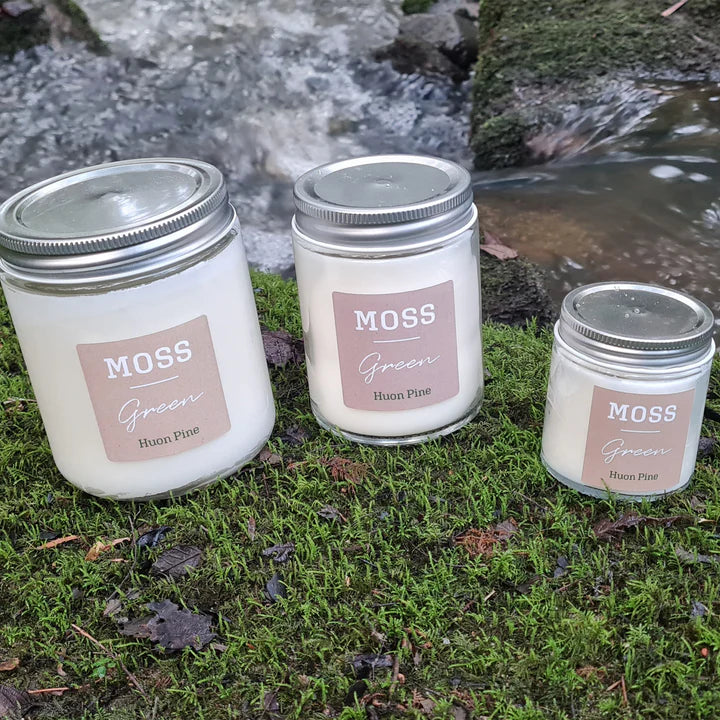 Huon Pine Candles - Moss Green Candles Moss Green 