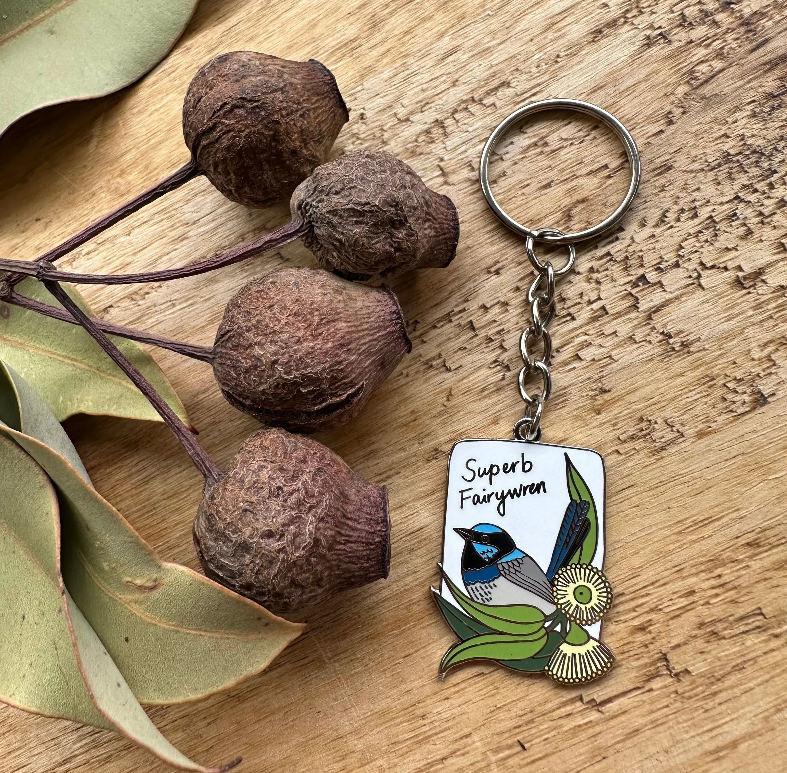 PIGMENT by Monica Reeve Enamel Key Rings key ring Pigment Superb Fairy-Wren 