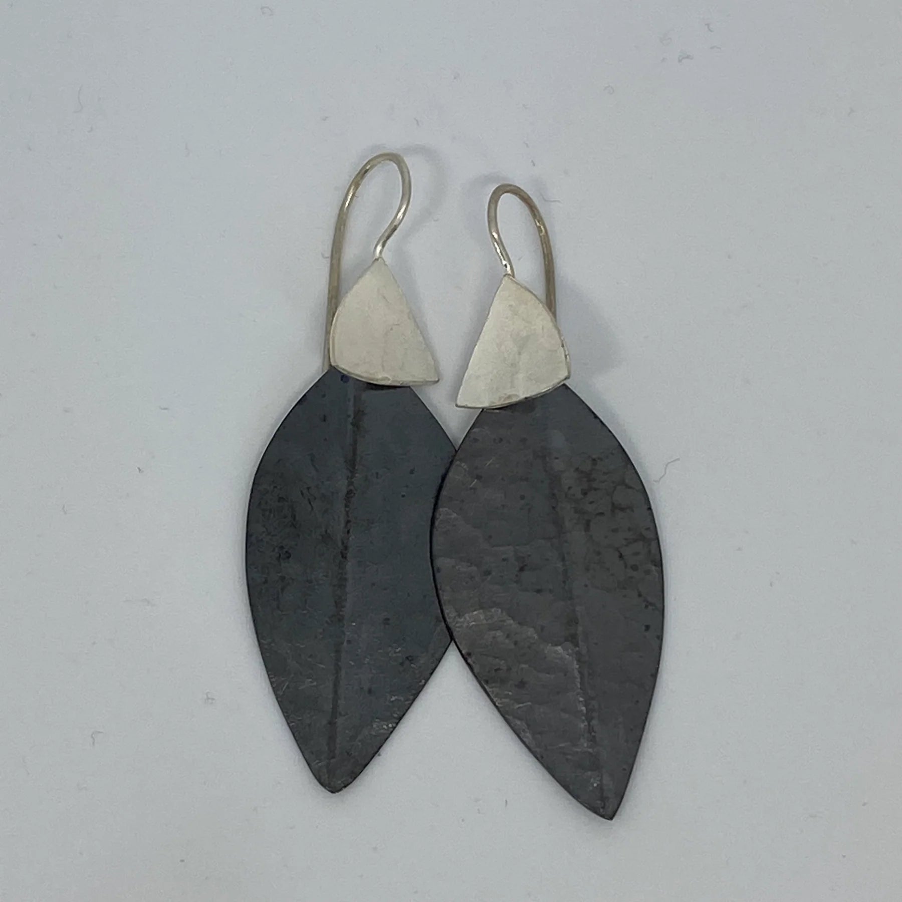 Leaf Earrings Silver - Rare & Beautiful Earrings The rare and Beautiful Oxidised Copper Silver 