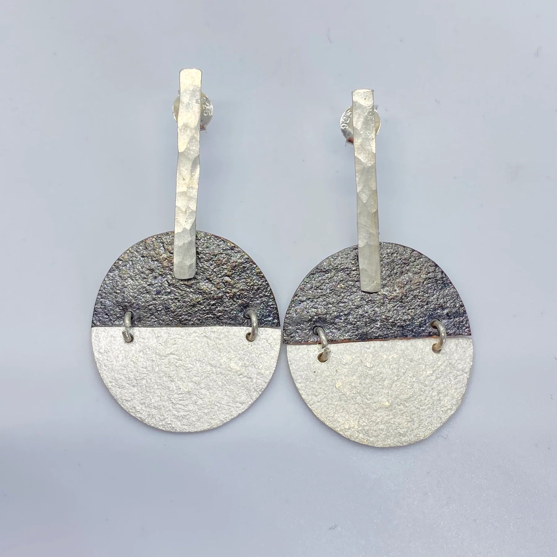 Full Moon Earrings Silver - Rare & Beautiful Earrings The rare and Beautiful Oxidised Copper Silver 