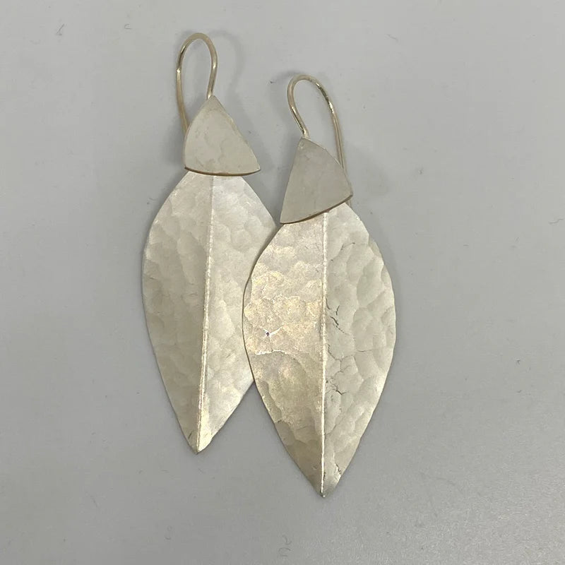 Leaf Earrings Silver - Rare & Beautiful Earrings The rare and Beautiful Silver 