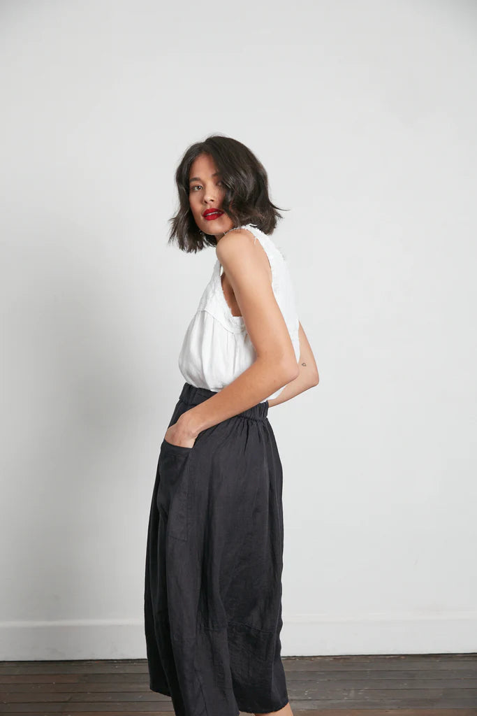 Montaigne Solid Linen Tulip Skirt Skirt Etika 