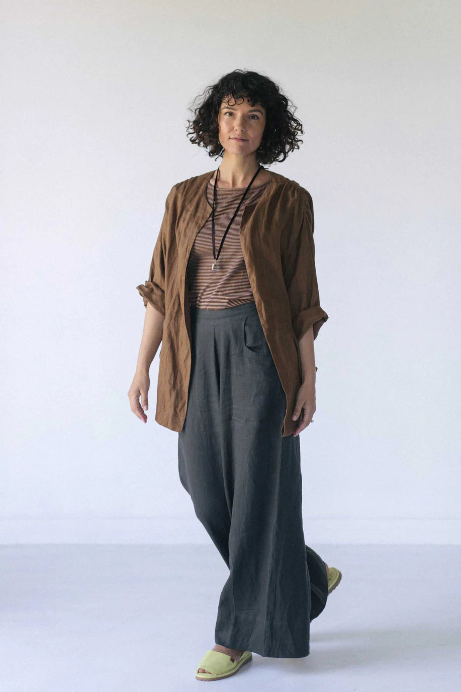 Wide Leg Ollie Linen Pants- Lazybones Italy Pants lazy bones 