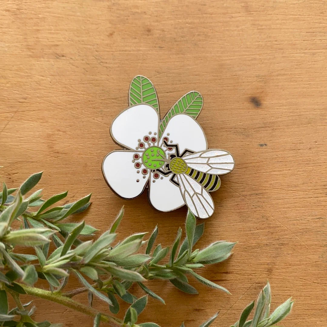 Tasmanian Enamel Pins by Pigment brooch Pigment Leatherwood & Bee 