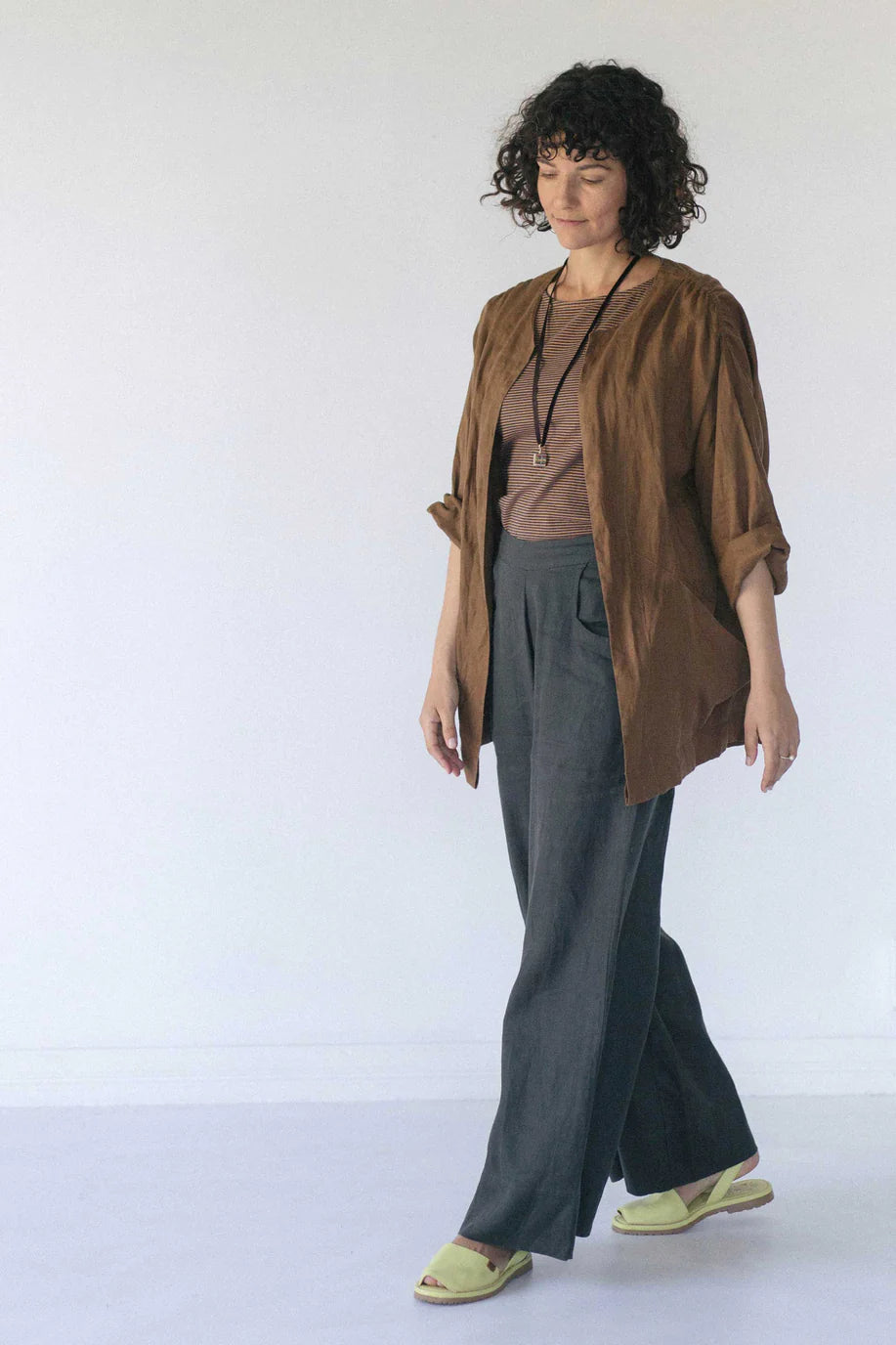 Wide Leg Ollie Linen Pants- Lazybones Italy Pants lazy bones 