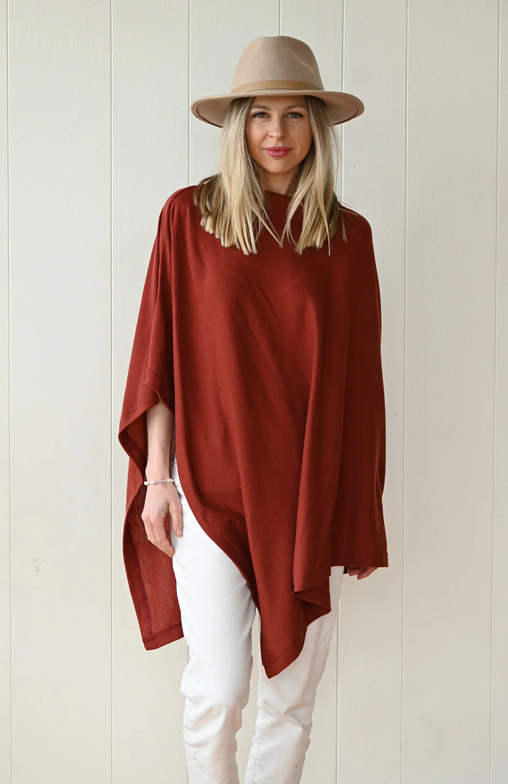 Classic Poncho - Smitten Merino poncho Smitten Merino Shiraz Red 