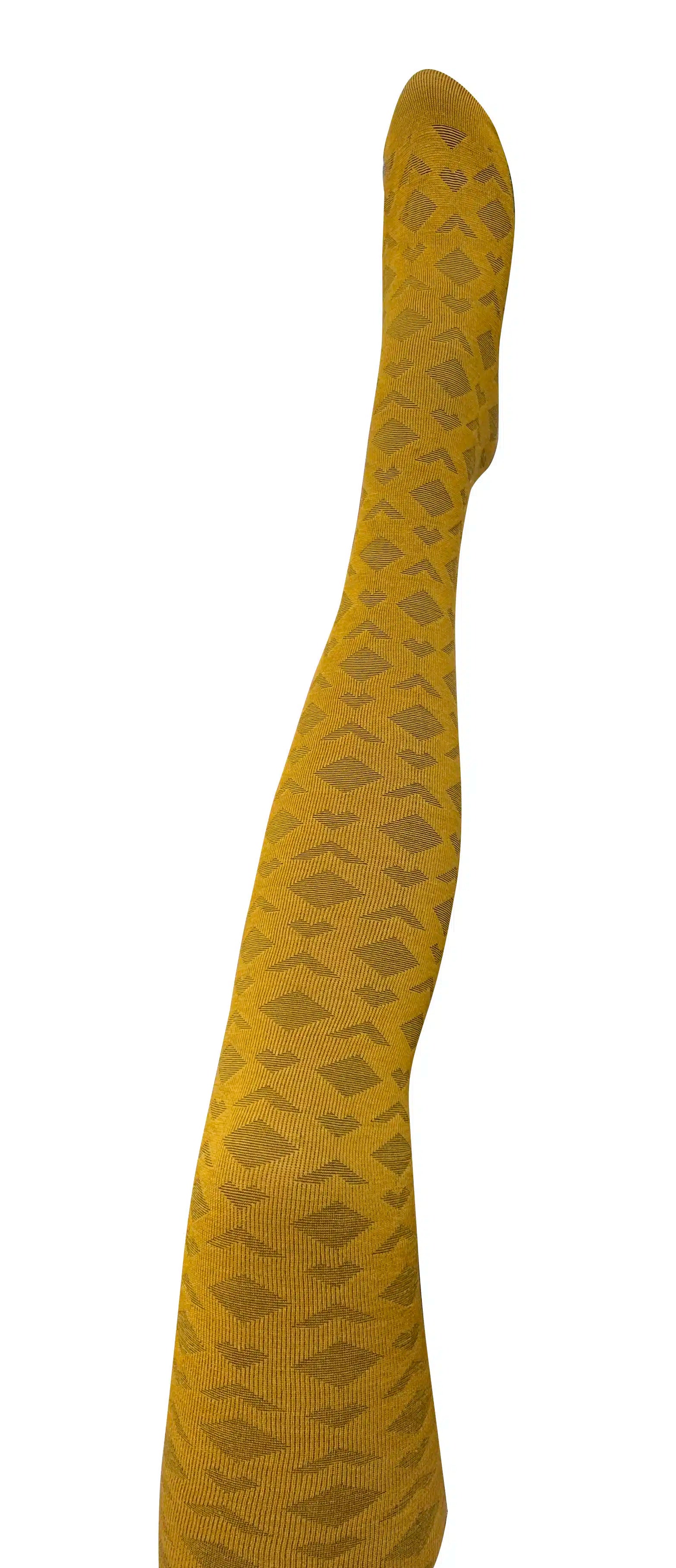 ‘Deco’ Merino Wool Tights - Tightology Tights Tightology Mustard Small/Medium 