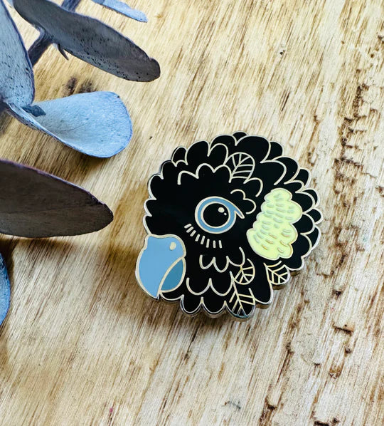 Tasmanian Enamel Pins by Pigment brooch Pigment Black Cockatoo 