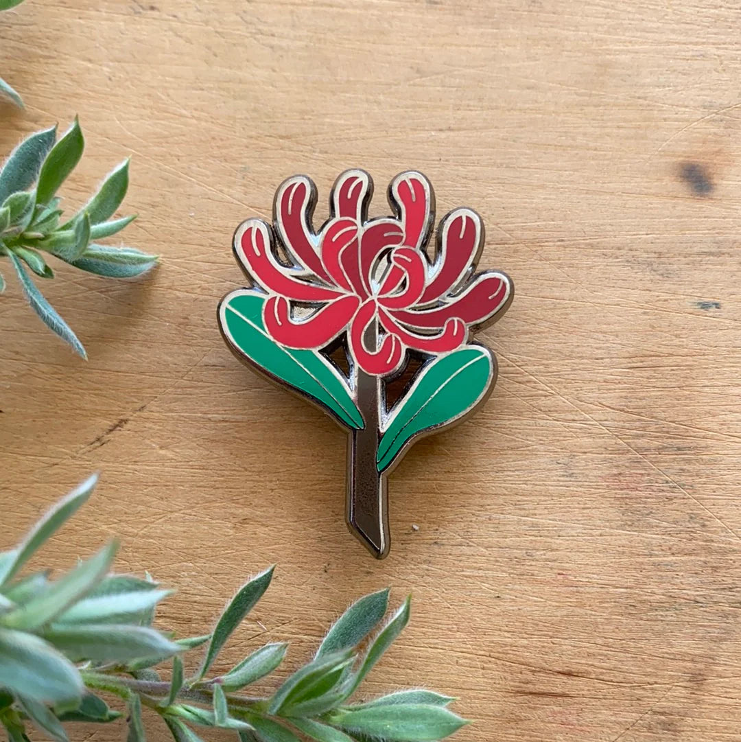 Tasmanian Enamel Pins by Pigment brooch Pigment Tasmanian Waratah 