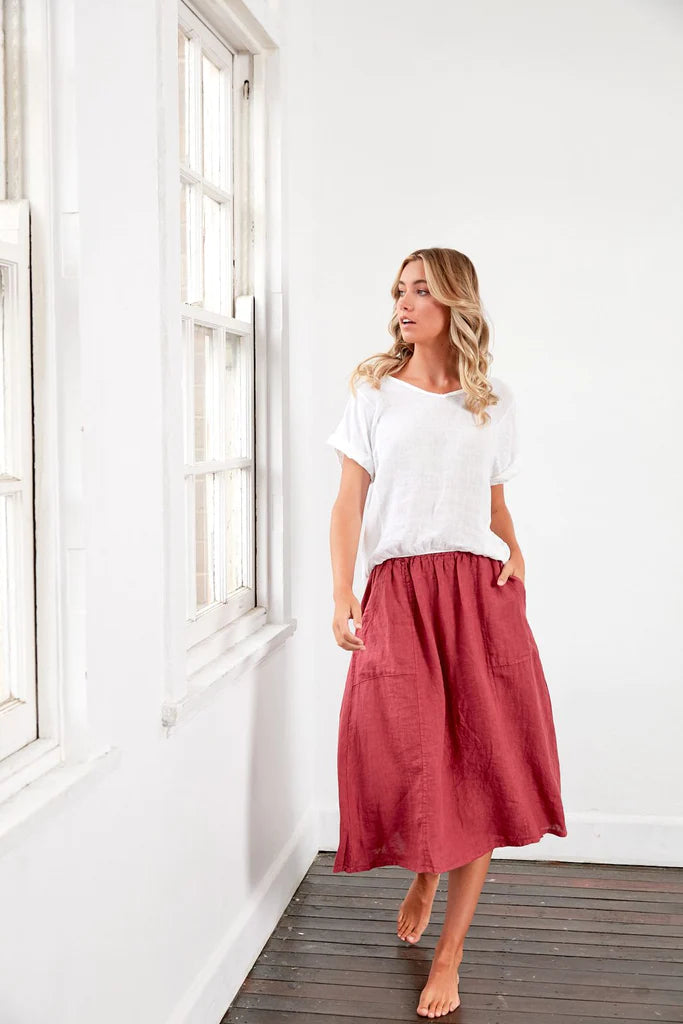 Italian Linen A-Line Skirt Skirt Etika 