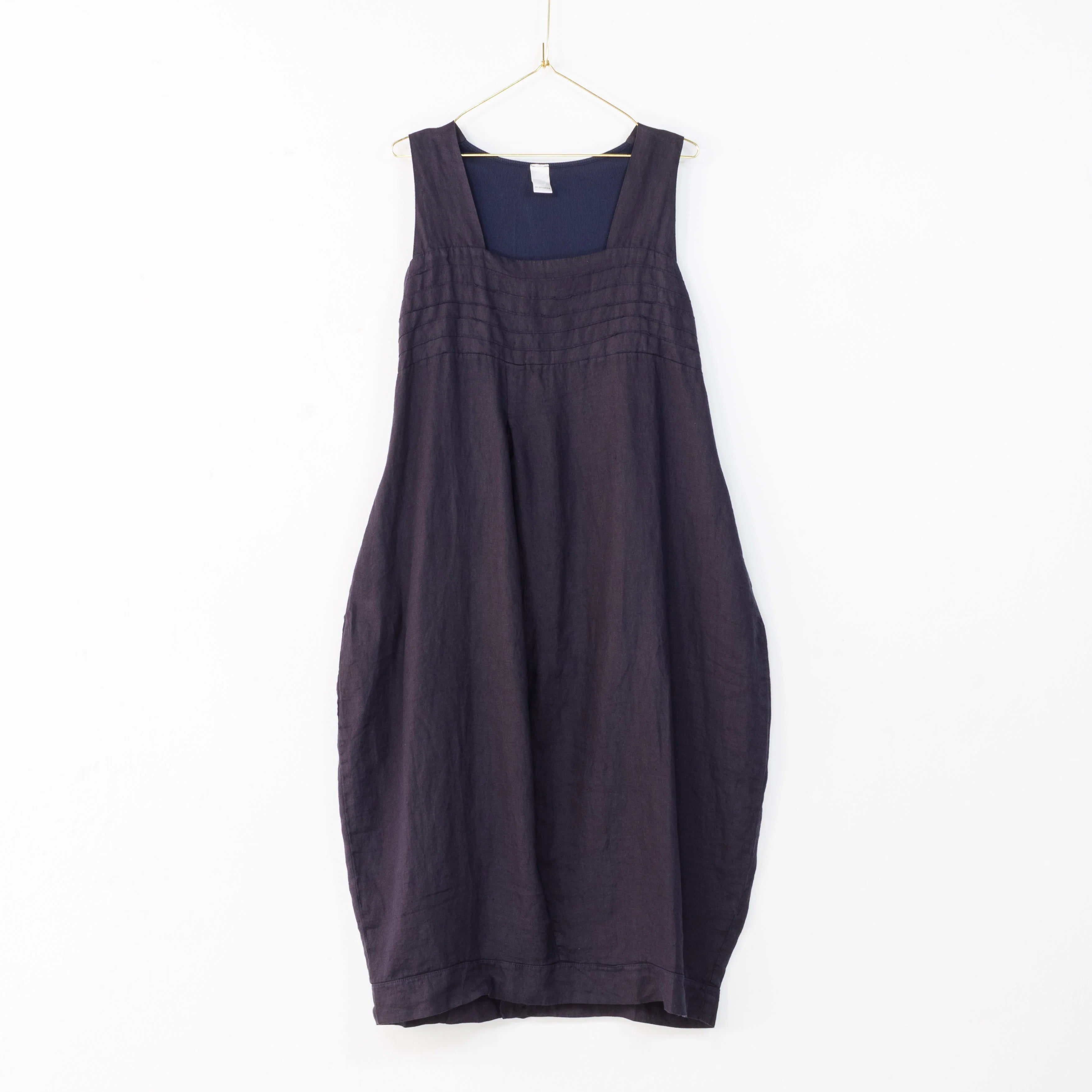 Detailed Montaigne Linen Dress Fashion Etika French Navy 