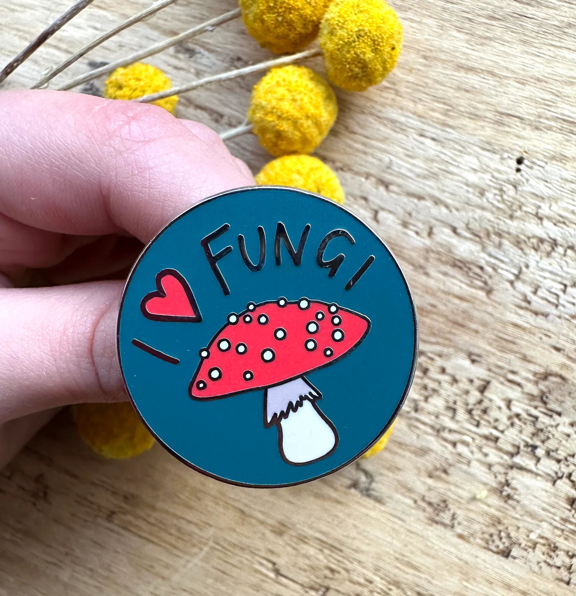 Tasmanian Enamel Pins by Pigment brooch Pigment I love fungi 